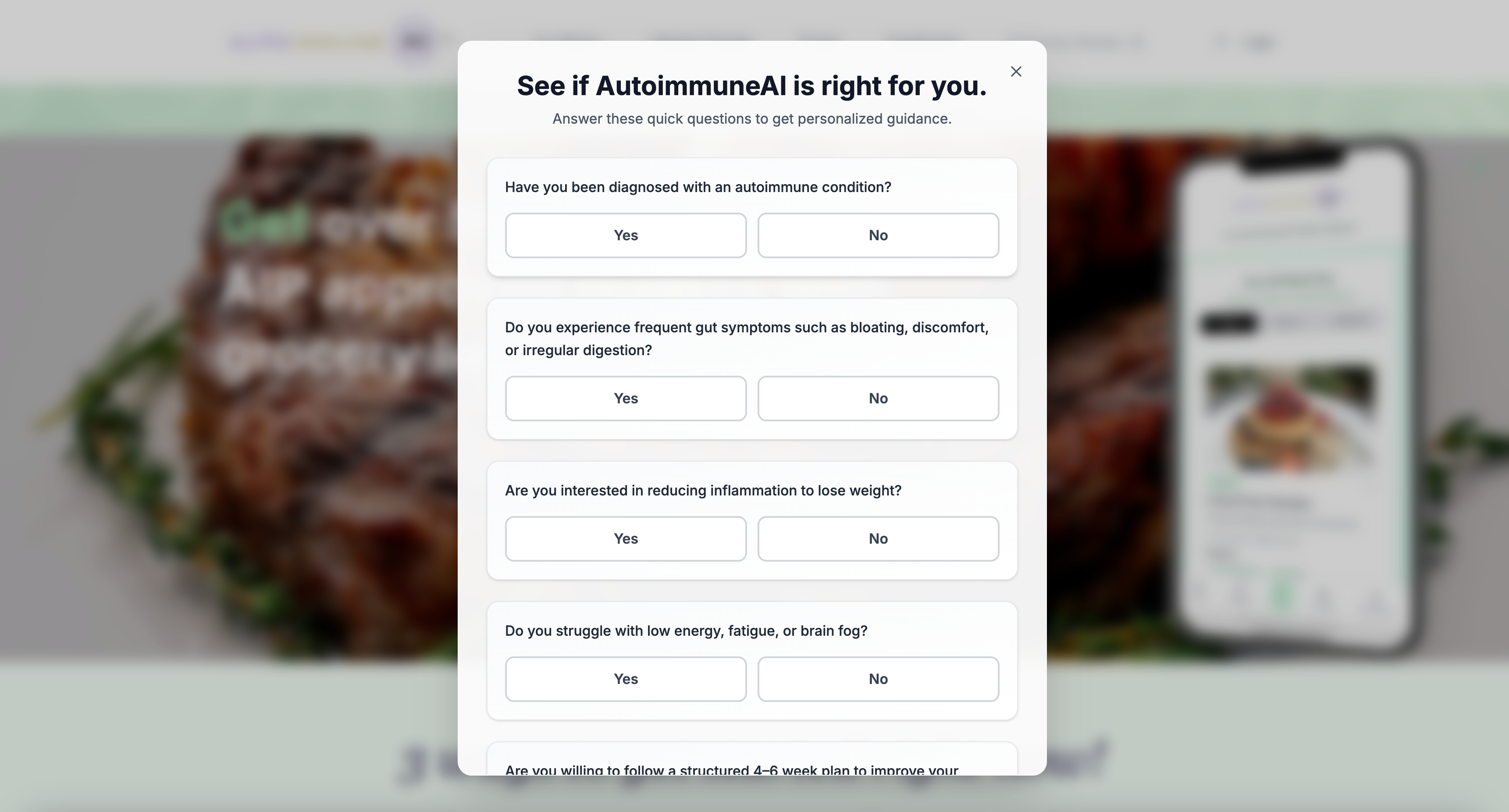 AutoimmuneAI Website - AI-powered assessment to see if AutoimmuneAI is right for you
